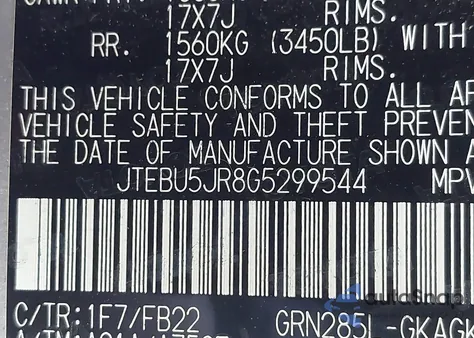 2016 Toyota 4Runner Sr5 из США, поврежденный, VIN JTEBU5JR8G5299544